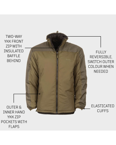 Veste thermique Snugpak Sleeka Elite réversible olive et noir avec isolation Softie®
