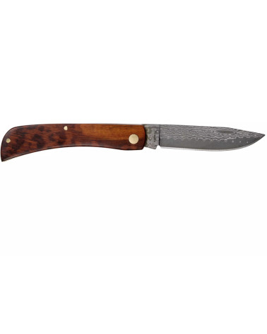 Couteau de poche MAGNUM SNAKE RANGEBUSTER DAMASCUS avec lame en acier Damas et manche métallique élégant.