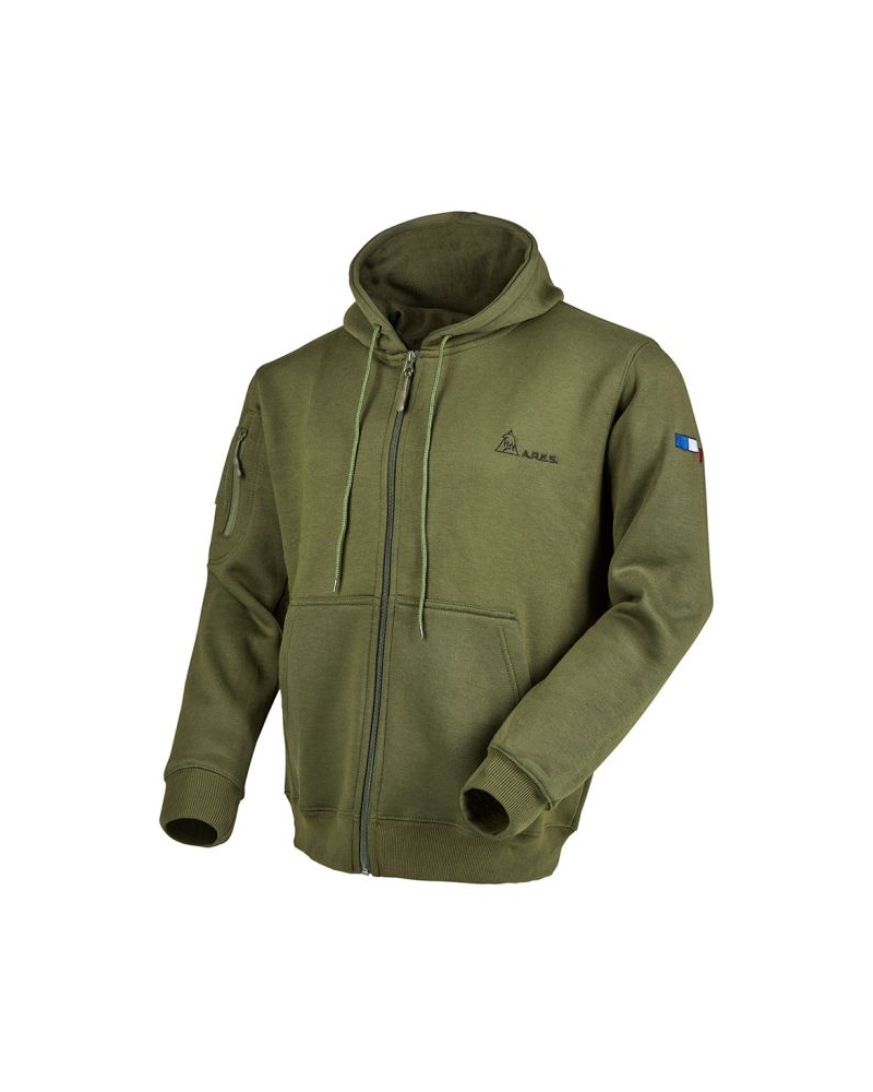 Sweat French Army Vert de A.R.E.S – Confortable et résistant pour les professionnels et amateurs de surplus militaire.