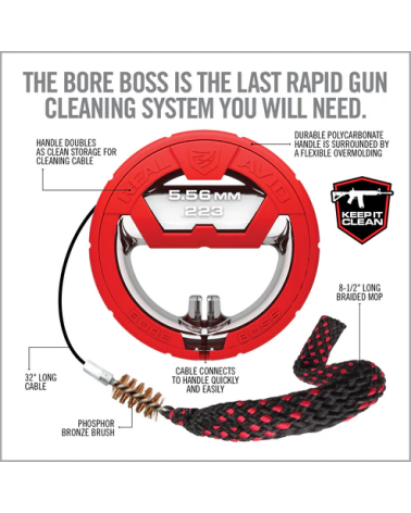 Kit Bore Boss 17HMR de Real Avid avec câble, brosse et étui rigide