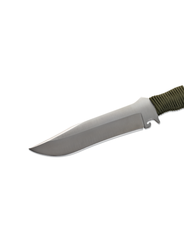 Couteau TX Bowie Wildsteer avec lame brossée et manche tactique kaki