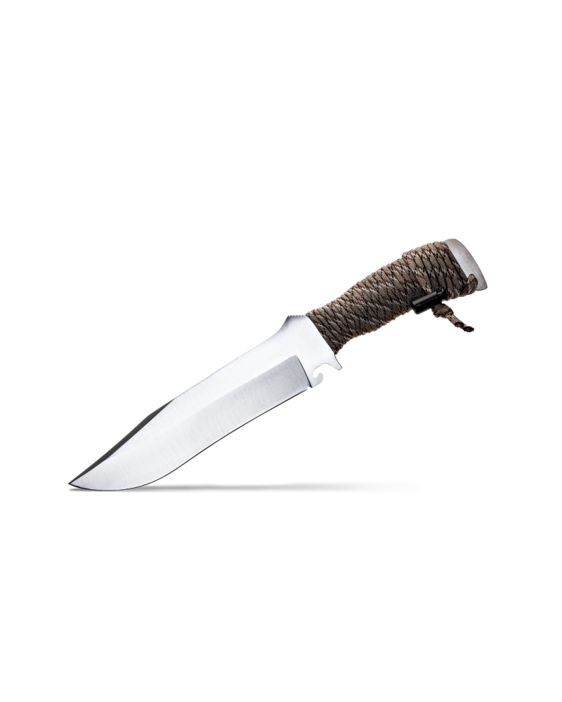 Couteau TX Bowie Wildsteer avec lame brossée et paracorde camouflage désert  plus manche ergonomique