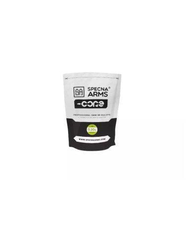 Billes Bio 0.20g Specna Arms – CORE 1kg, biodégradables et précises pour toutes vos répliques airsoft.