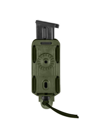 Porte-chargeur simple vert olive Vega Holster 8BL01 avec fixation MOLLE et maintien BUNGY