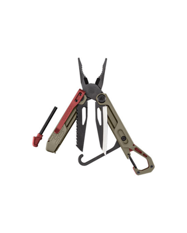Pince multifonction Gerber Stakeout Spark 10 outils avec manche Coyote et rouge, lame noire