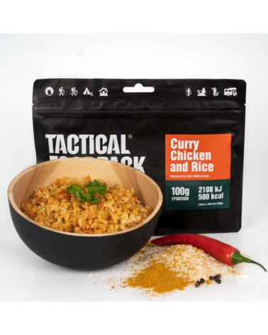 Poulet au curry et riz lyophilisé - Tactical Foodpack, repas randonnée